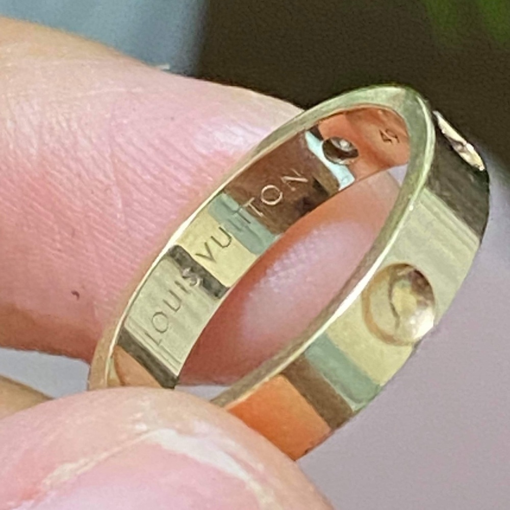 LOUIS VUITTON 18KT GOLD RING STAMPED BOX SZ 5 - Picture 4 of 6